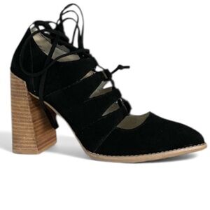Seychelles x Anthropologie NWOB Suede Leather‎ Lace Up Block Heels